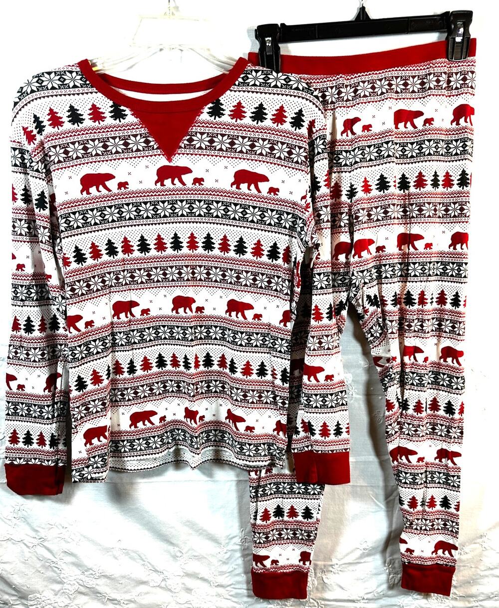 Target Men's Christmas Pajama Set – S | Festive Bear&Tree Print | 100% Cotton